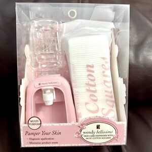 Wendy Bellissimo NWT Skincare Dispenser w/100 pc Cotton Squares Set